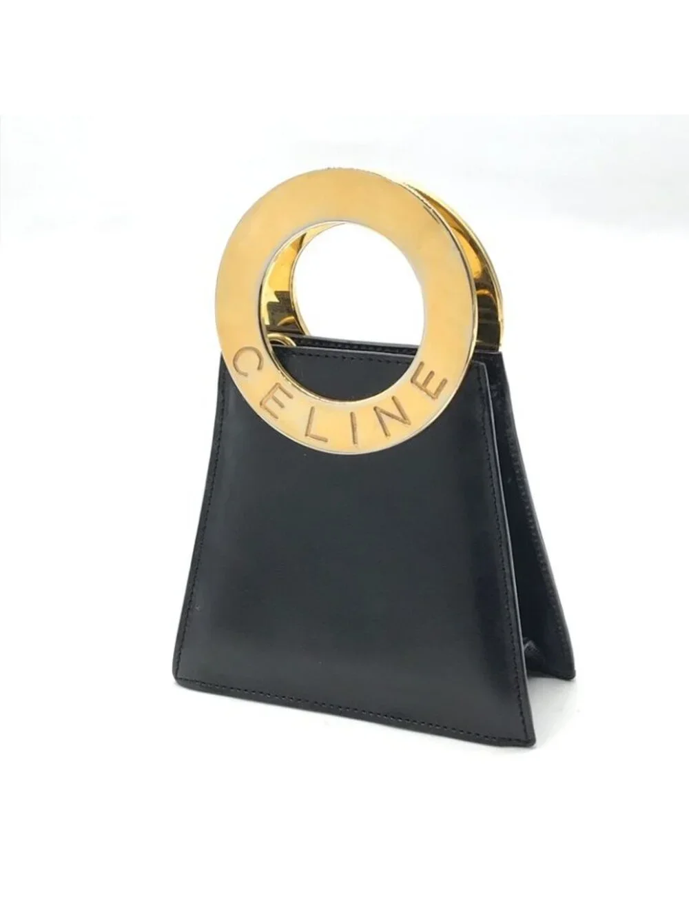 Celine Circle Vintage Leather 2-Way Mini Shoulder Bag Black - Picture 3 of 10